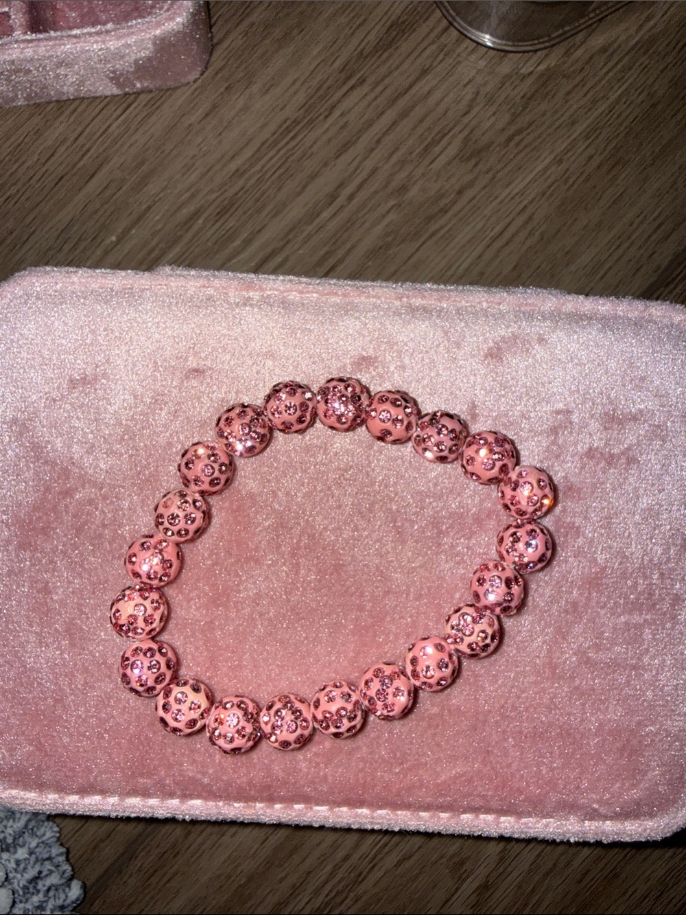Pink beaded bracelet